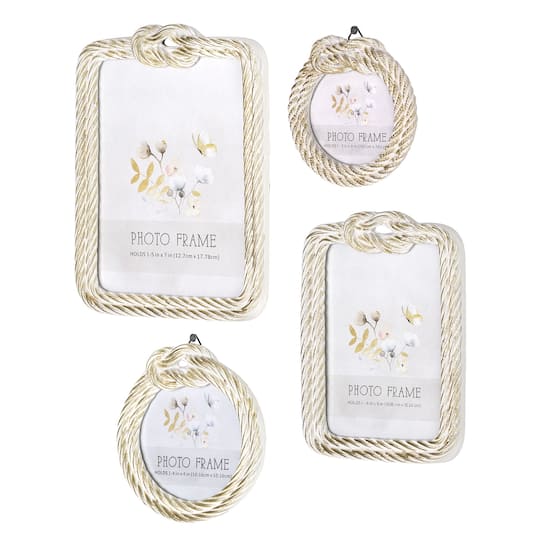 American Art Decor Anchors Away 4 Piece Frame Set - 3" x 3", 4" x 4", 4" x 6"
